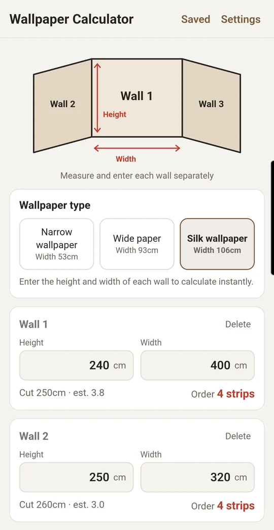 Wallpaper calculator screen